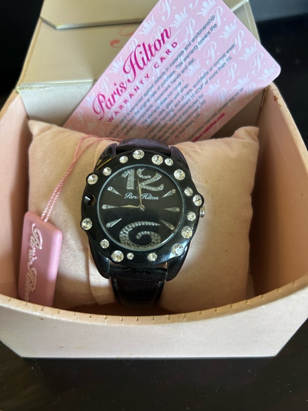 Paris Hilton Black Crystal-Embellished Women's Watch